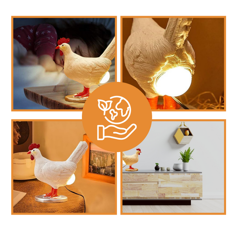 Lampe douce en forme de poule