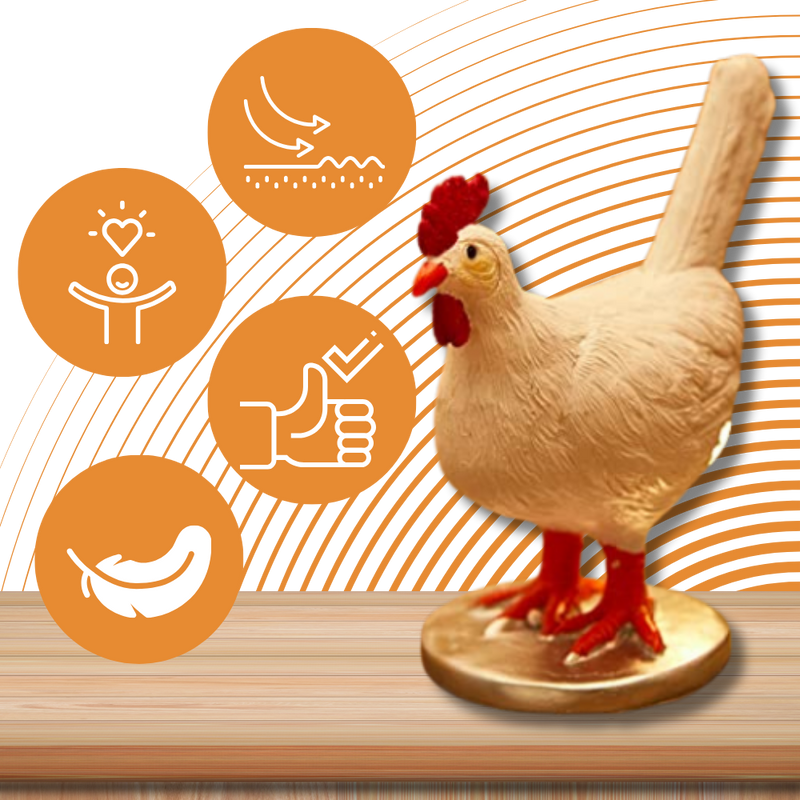 Lampe douce en forme de poule