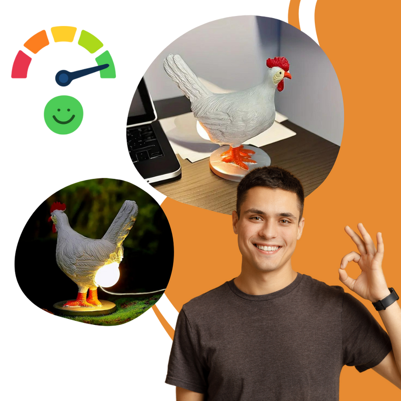 Lampe douce en forme de poule