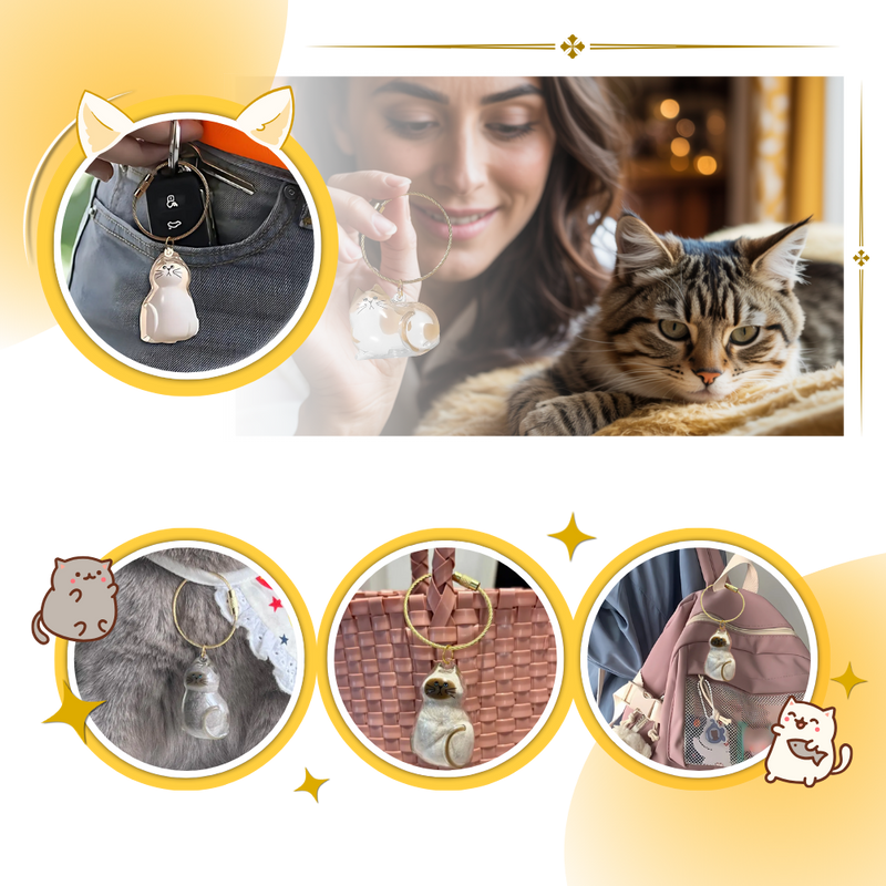 Porte-clés capsule poils de chat