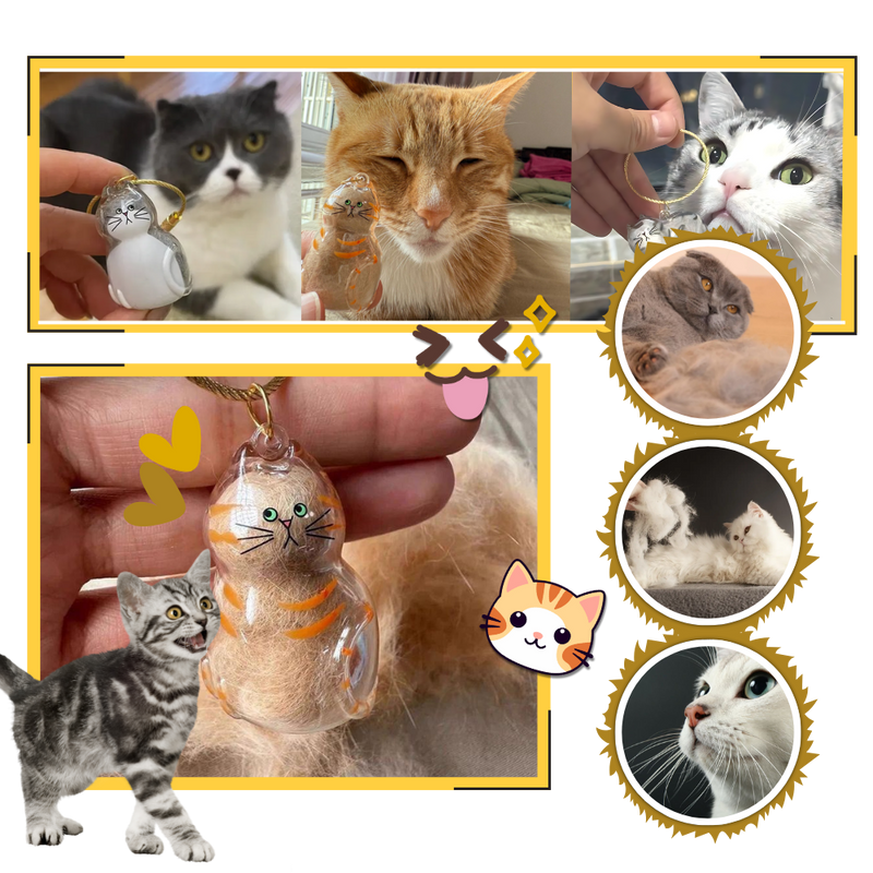 Porte-clés capsule poils de chat