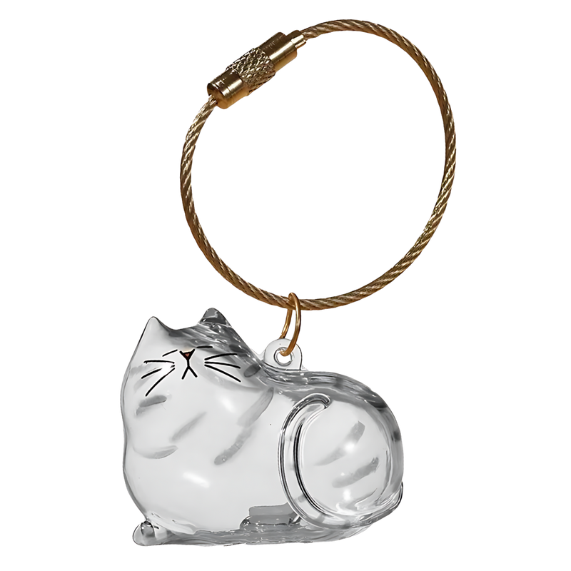 Porte-clés capsule poils de chat