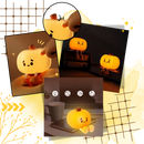 Veilleuse citrouille mignonne et triste