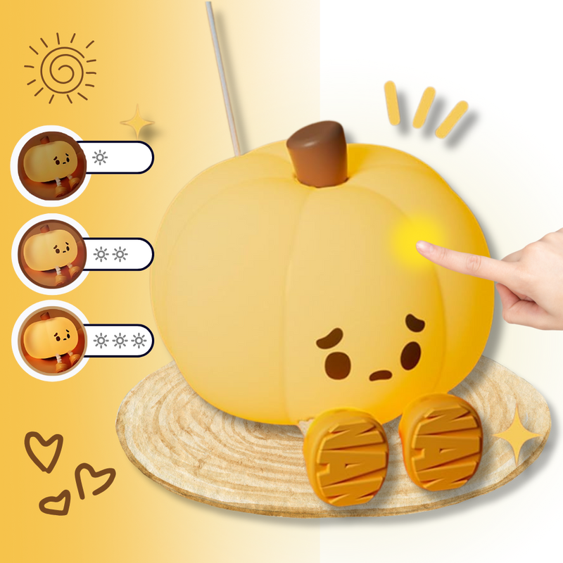 Veilleuse citrouille mignonne et triste