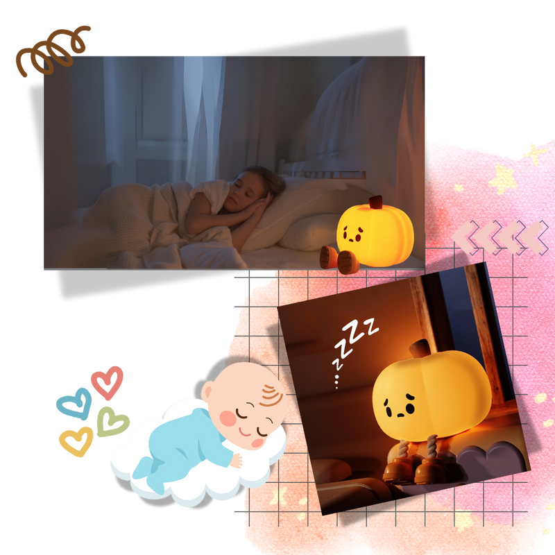 Veilleuse citrouille mignonne et triste