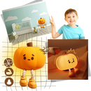 Veilleuse citrouille mignonne et triste