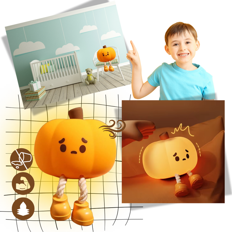 Veilleuse citrouille mignonne et triste