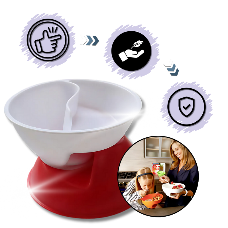 Bol à céréales avec séparation sec-humide