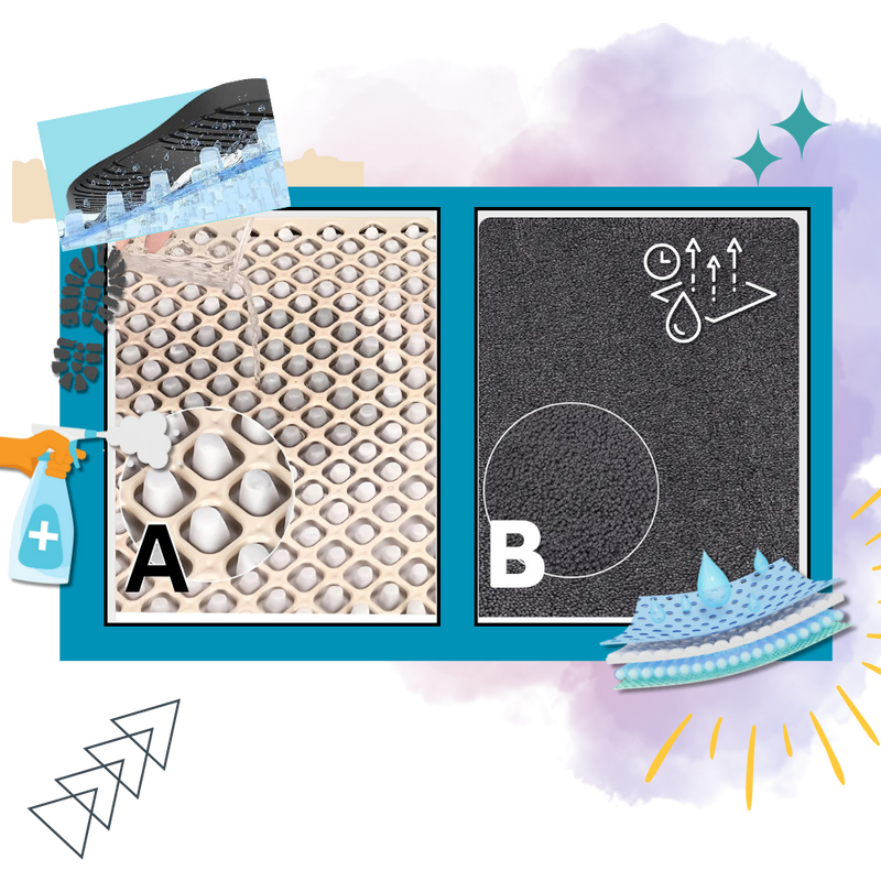 Tapis désinfectant à double zone de nettoyage