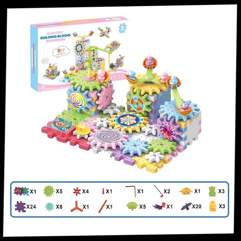 Jouet éducatif à engrenages électriques