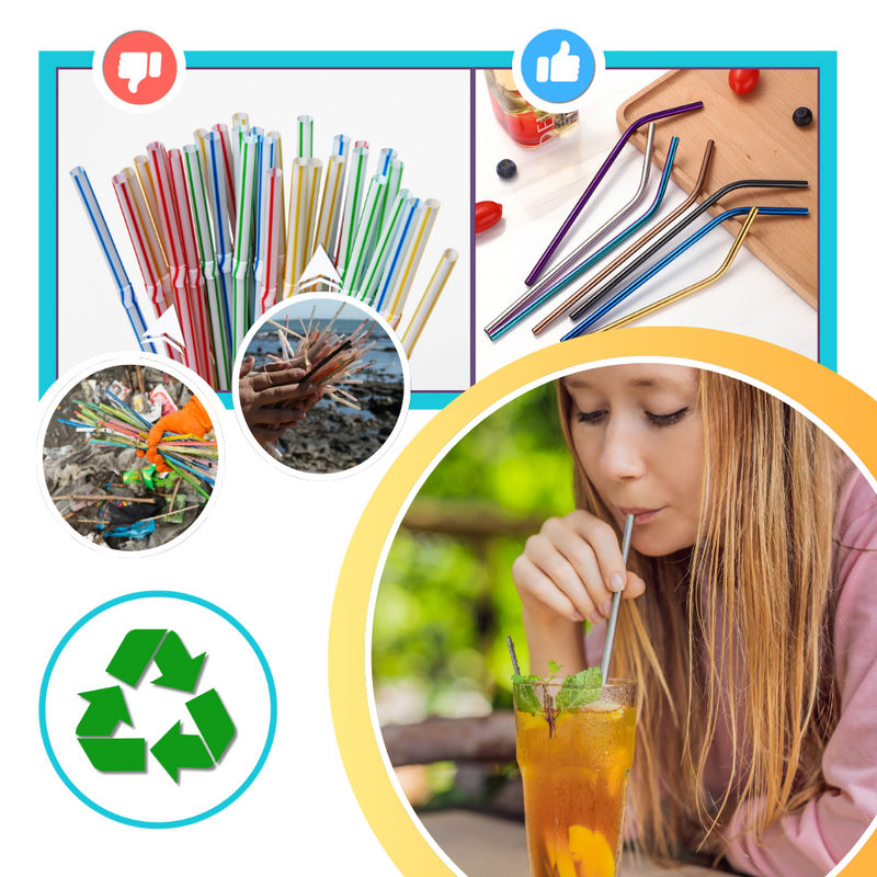 Paille réutilisable en acier inoxydable