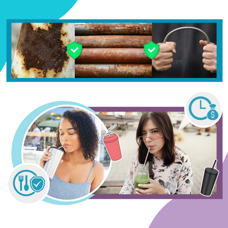 Paille réutilisable en acier inoxydable