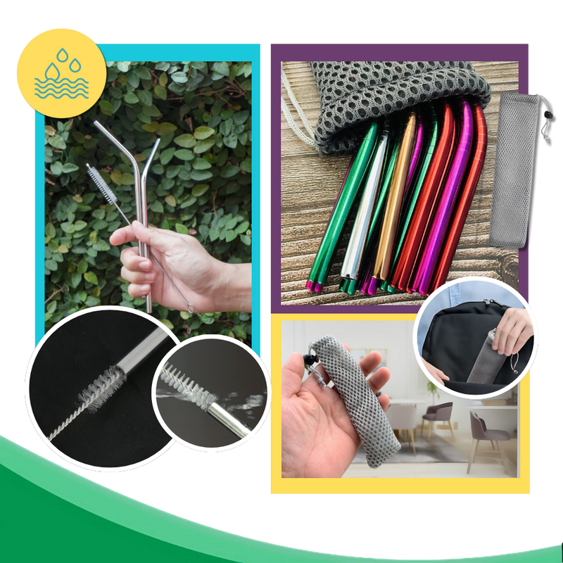 Paille réutilisable en acier inoxydable