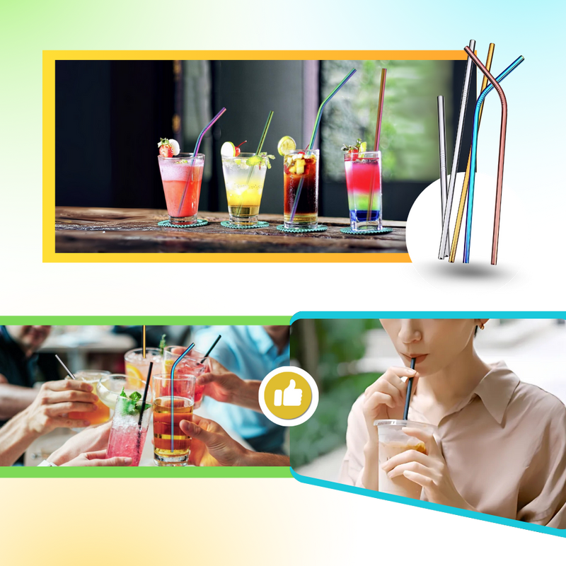 Paille réutilisable en acier inoxydable