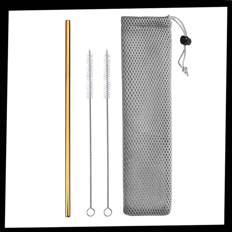 Paille réutilisable en acier inoxydable