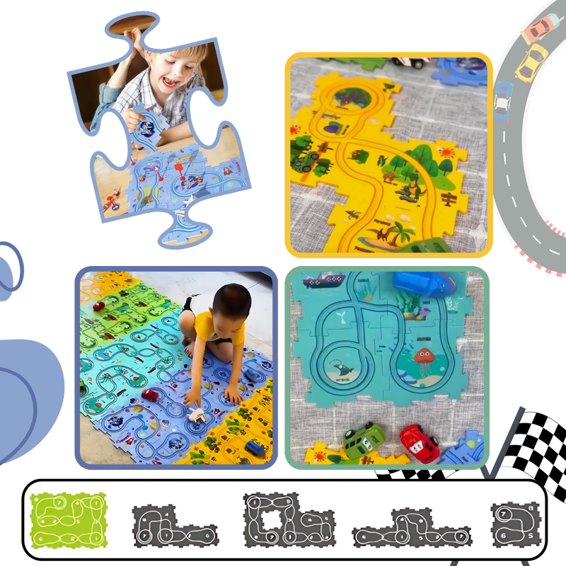 Puzzle piste de voitures éducatif et amusant