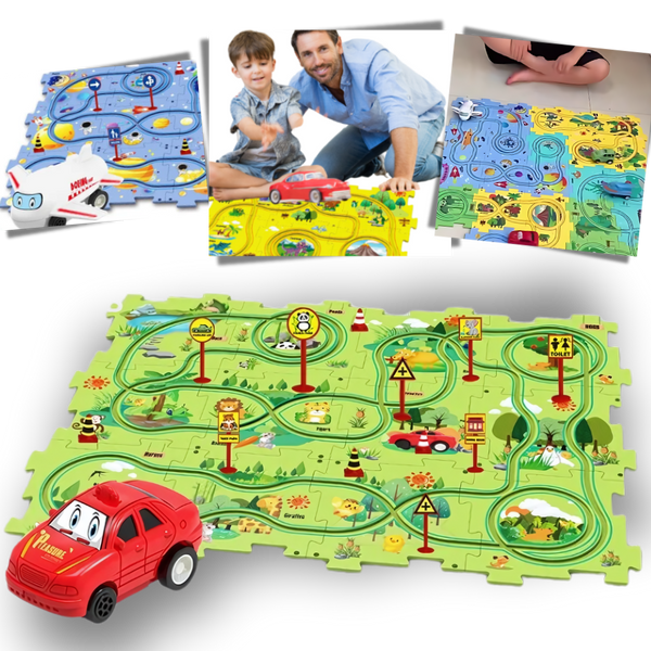 Puzzle piste de voitures éducatif et amusant