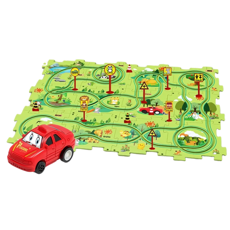 Puzzle piste de voitures éducatif et amusant