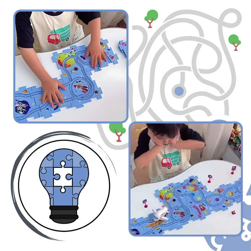 Puzzle piste de voitures éducatif et amusant