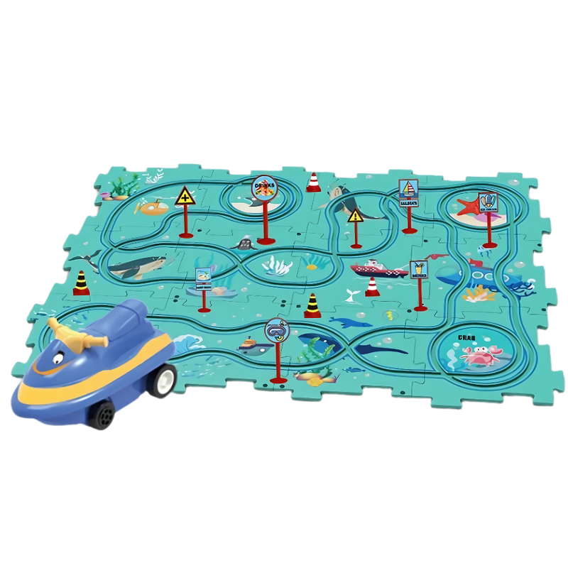 Puzzle piste de voitures éducatif et amusant