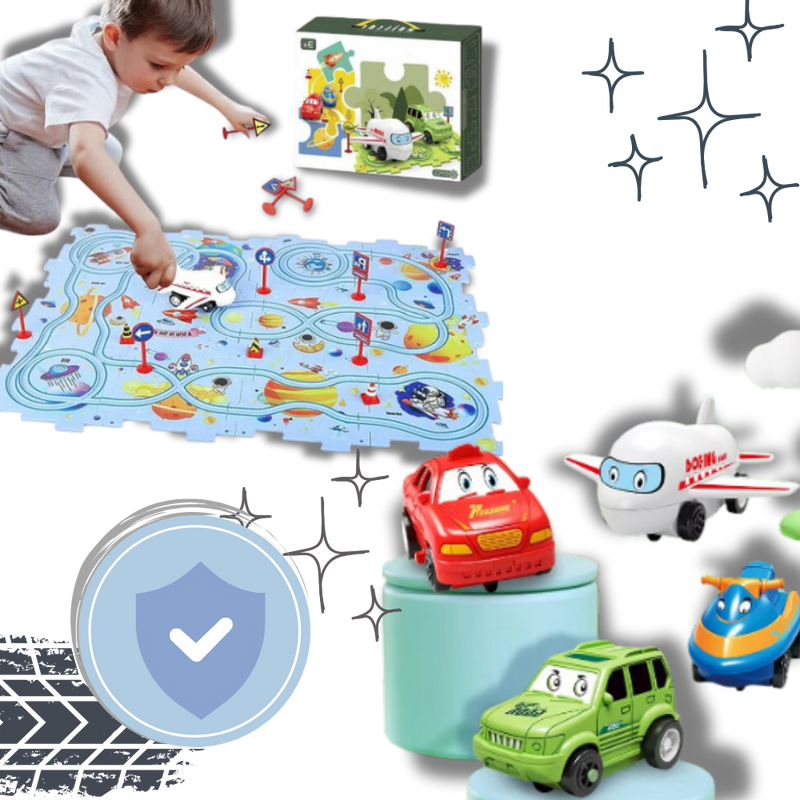 Puzzle piste de voitures éducatif et amusant