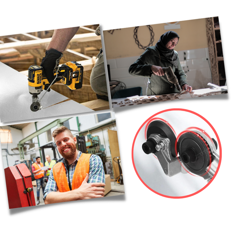 Set de coupe-plaques pour perceuse électrique