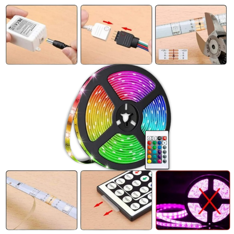 Bande lumineuse LED RVB économe en énergie