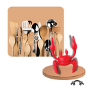 Porte-cuillère antidérapant en forme de crabe amusant