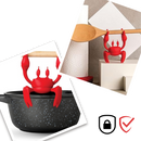 Porte-cuillère antidérapant en forme de crabe amusant