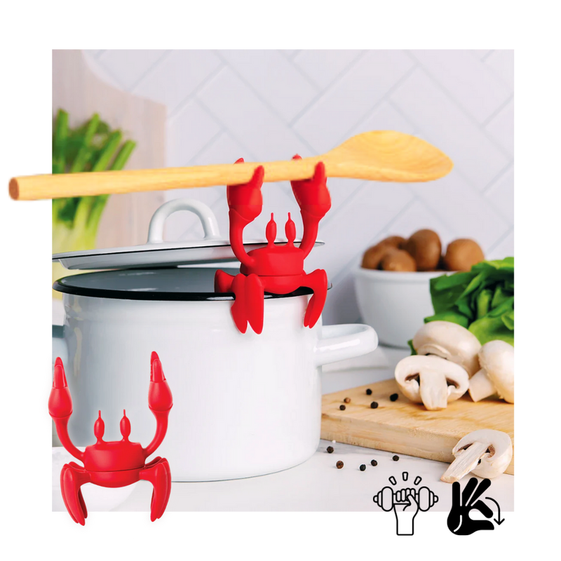 Porte-cuillère antidérapant en forme de crabe amusant