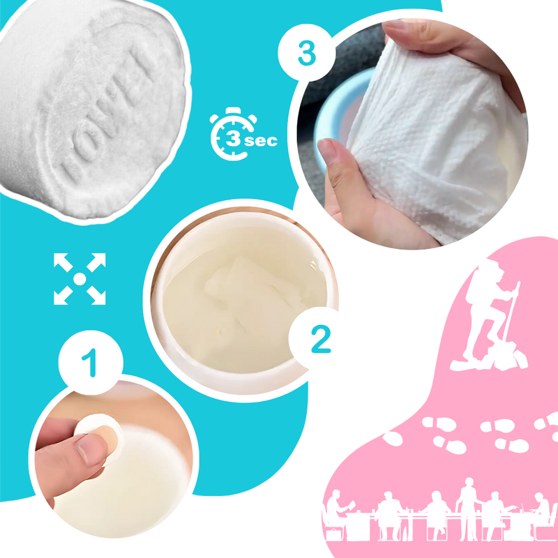 Serviettes compressées en coton doux