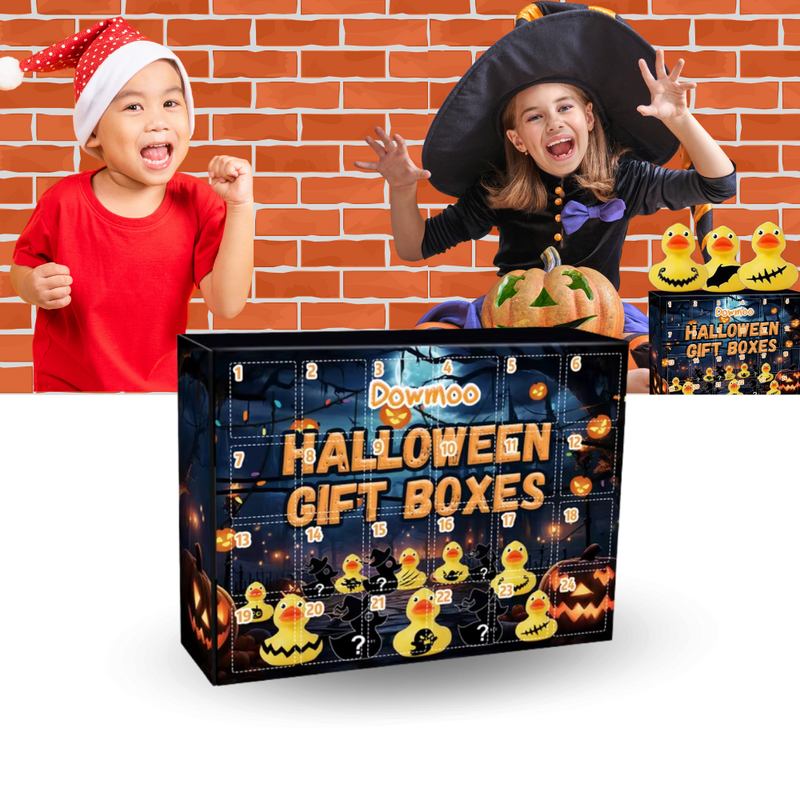 Calendrier de l'Avent des canards sur le thème d'Halloween et de Noël