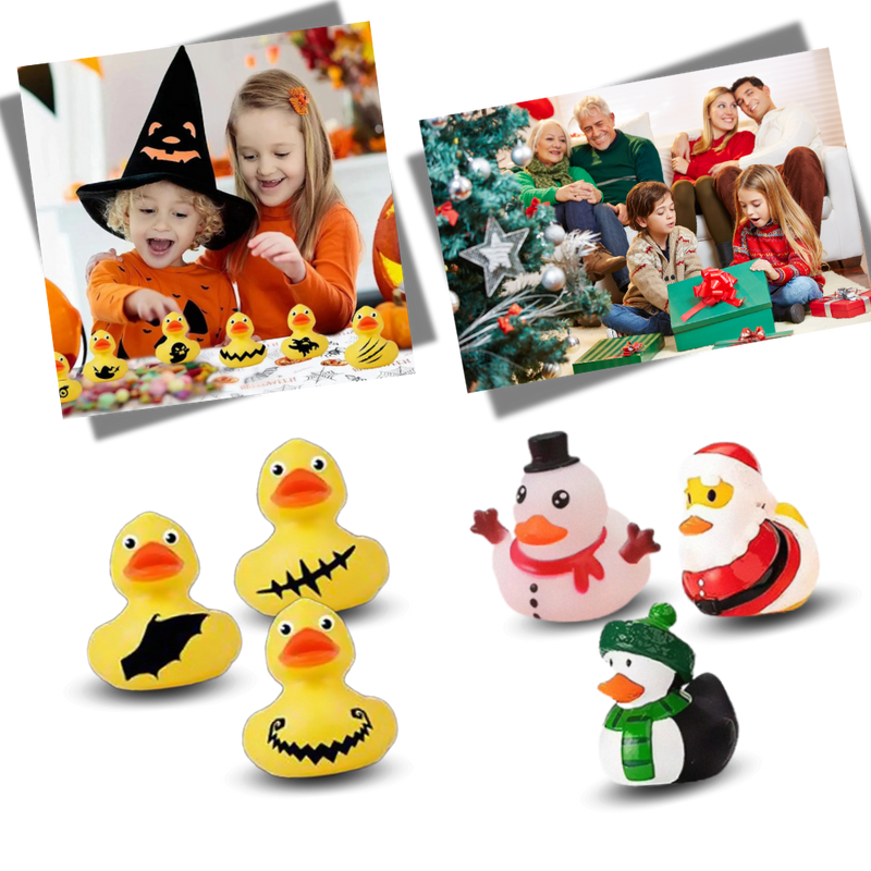 Calendrier de l'Avent des canards sur le thème d'Halloween et de Noël