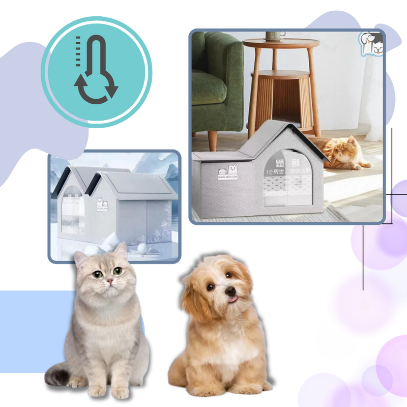 Maison pour chats à isolation thermique réfléchissante