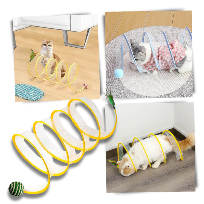 Tunnel compact interactif pour chats