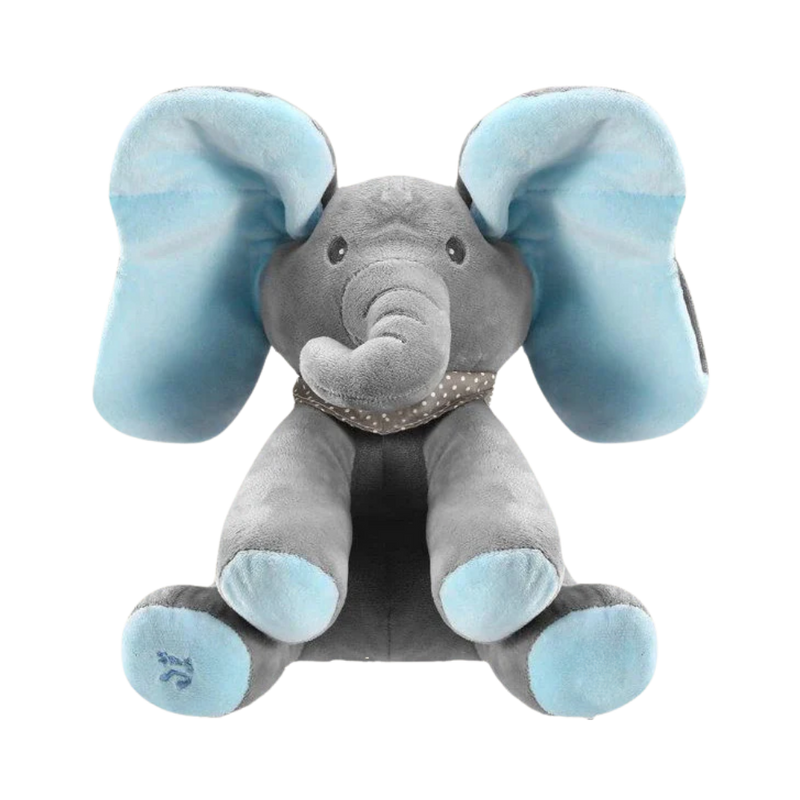 Peluche éléphant cache-cache interactif
