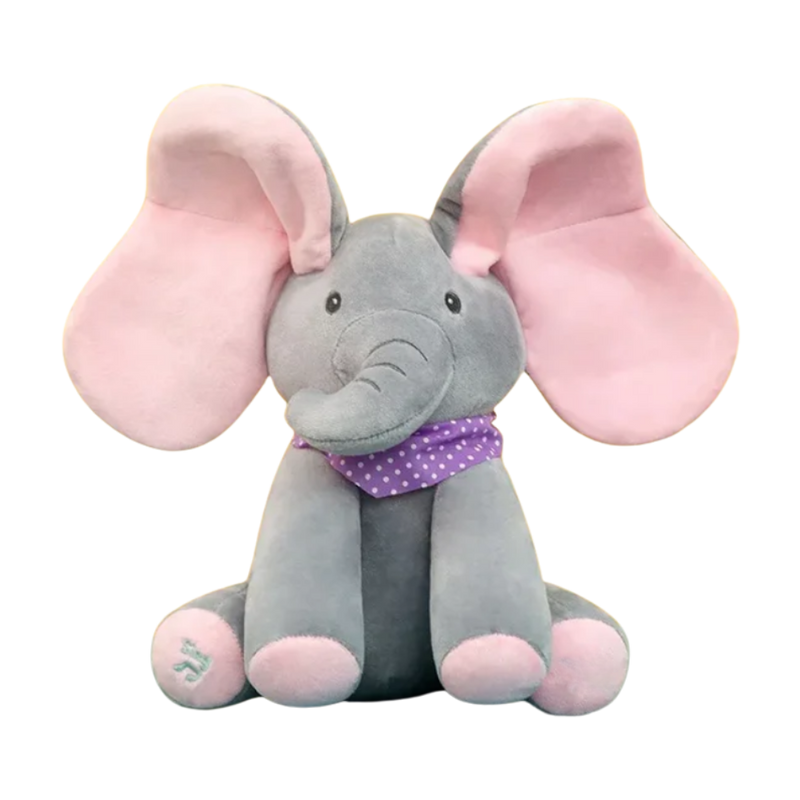 Peluche éléphant cache-cache interactif