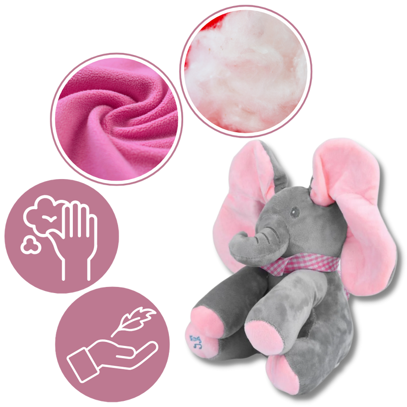 Peluche éléphant cache-cache interactif