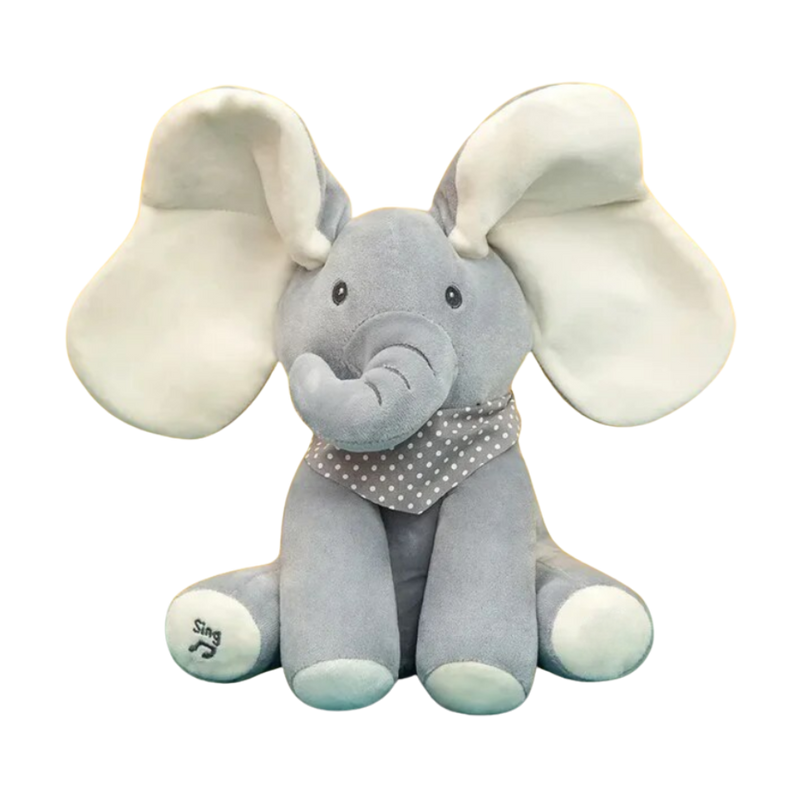 Peluche éléphant cache-cache interactif