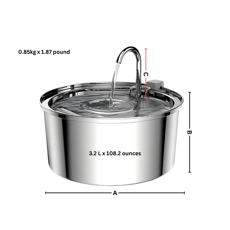 Fontaine pour chats à grande capacité