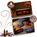 Diffuseur d'huiles essentielles avec simulation de cheminée LED