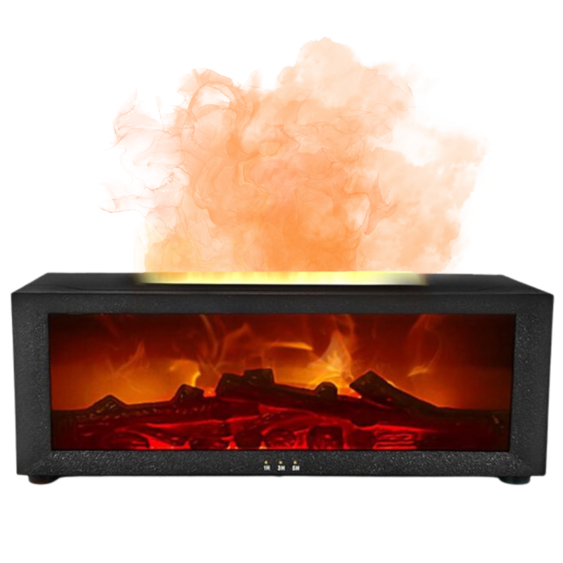 Diffuseur d'huiles essentielles avec simulation de cheminée LED