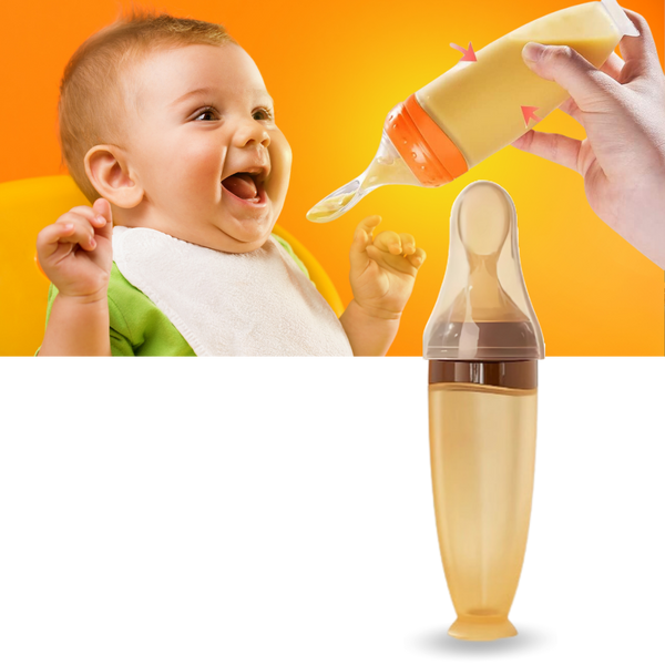 Biberons en silicone avec cuillère anti-débordement