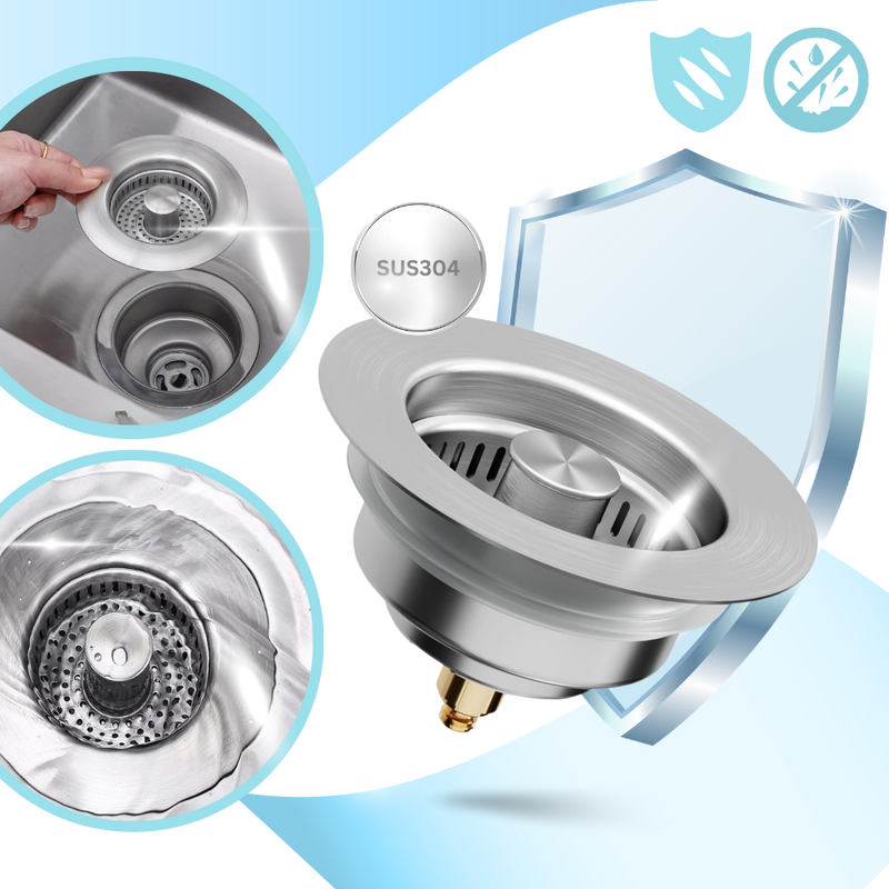 Crépine d'évier en acier inoxydable multifonctions