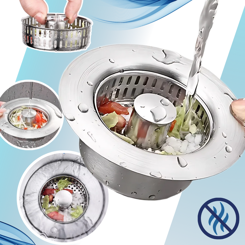 Crépine d'évier en acier inoxydable multifonctions