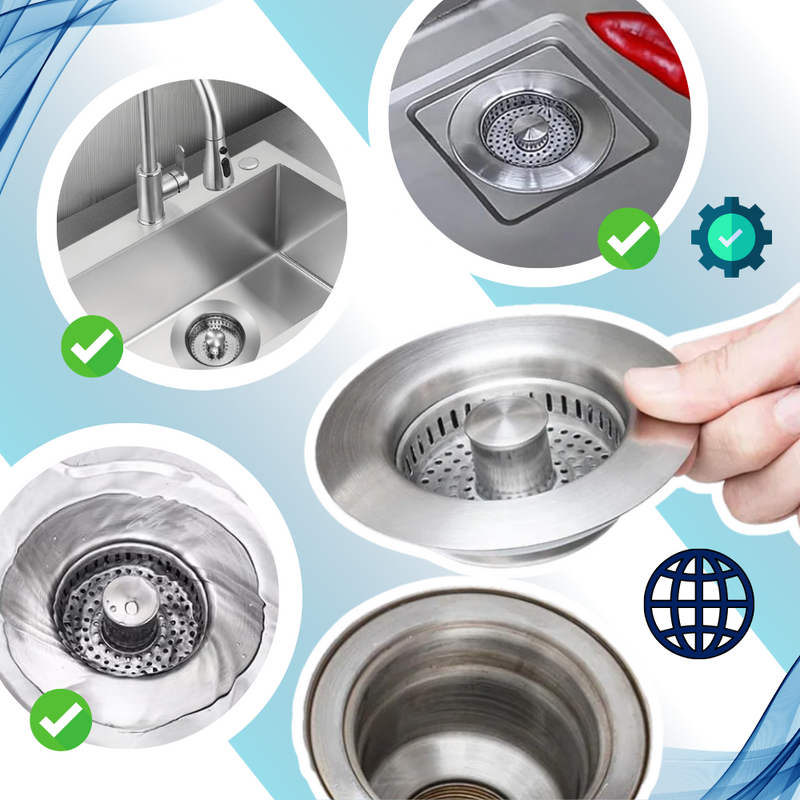 Crépine d'évier en acier inoxydable multifonctions