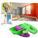 Set de rouleaux et éponge de peinture