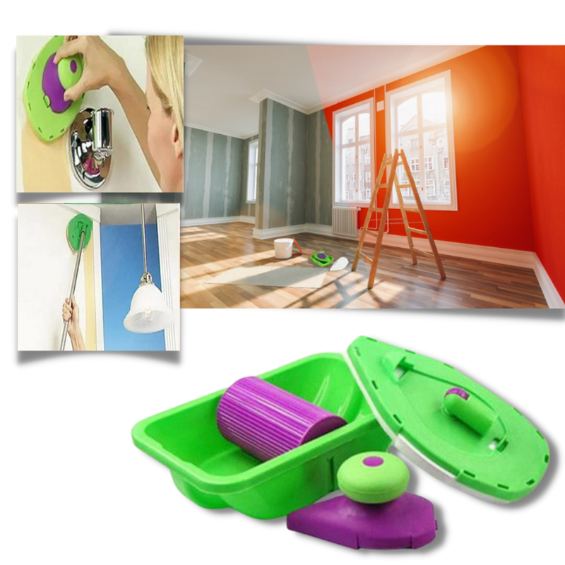 Set de rouleaux et éponge de peinture