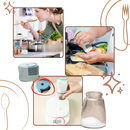 Salière et poivrière à poussoir précis