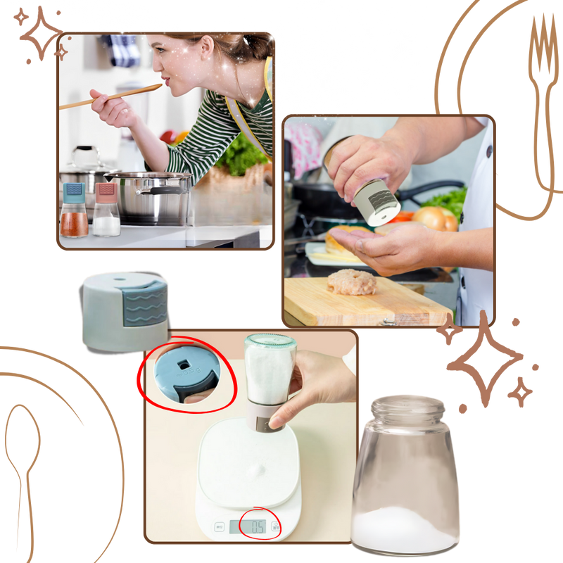 Salière et poivrière à poussoir précis